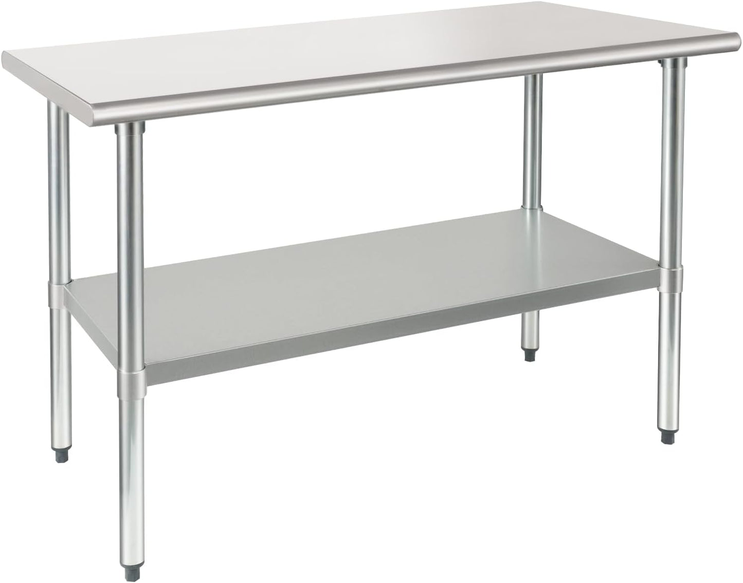 HARDURA Stainless Steel Table 24X48 Inches with Undershelf and Galvanized Legs NSF Heavy Duty Commercial Prep Work Table for Restaurant Kitchen Home and Hotel
