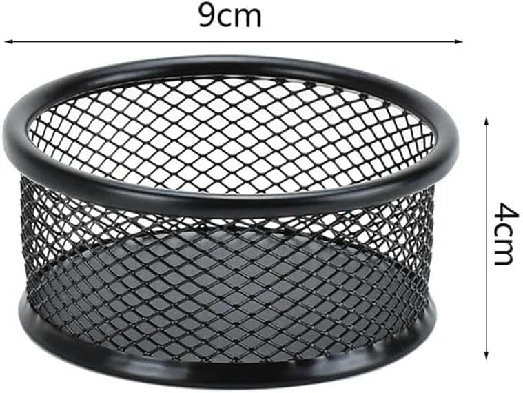 1Pc Black Metal Paper Clip Holder Mesh Paperclip Bowl Binder Clip Dispenser Desk Bobby Pin Container Organizer for Home Office Classroom School,Paper Clip Holders,Desk Supplies Holders and Dispensers