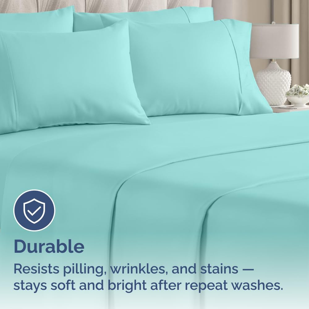 Standard Pillow Cases - 4 Pack - Super Soft Pillowcase Covers - Envelope Enclosure - Hotel Quality Pillow Protectors - Wrinkle Free, Shrink & Stain Resistant - Machine Washable - 20" x 26" (Spa Blue)