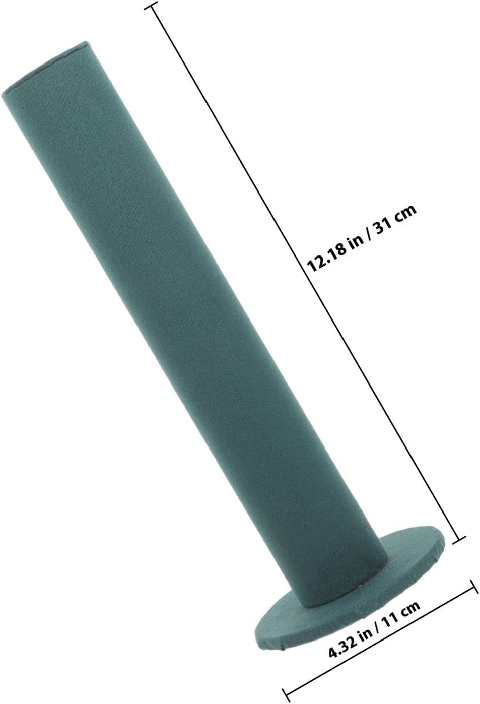 Velvet Vertical Hair Tie Organizer Tower Scrunchie Display Stand for Hair Bands and Jewelry Storage Band Holder Rack for Women Dark Green
