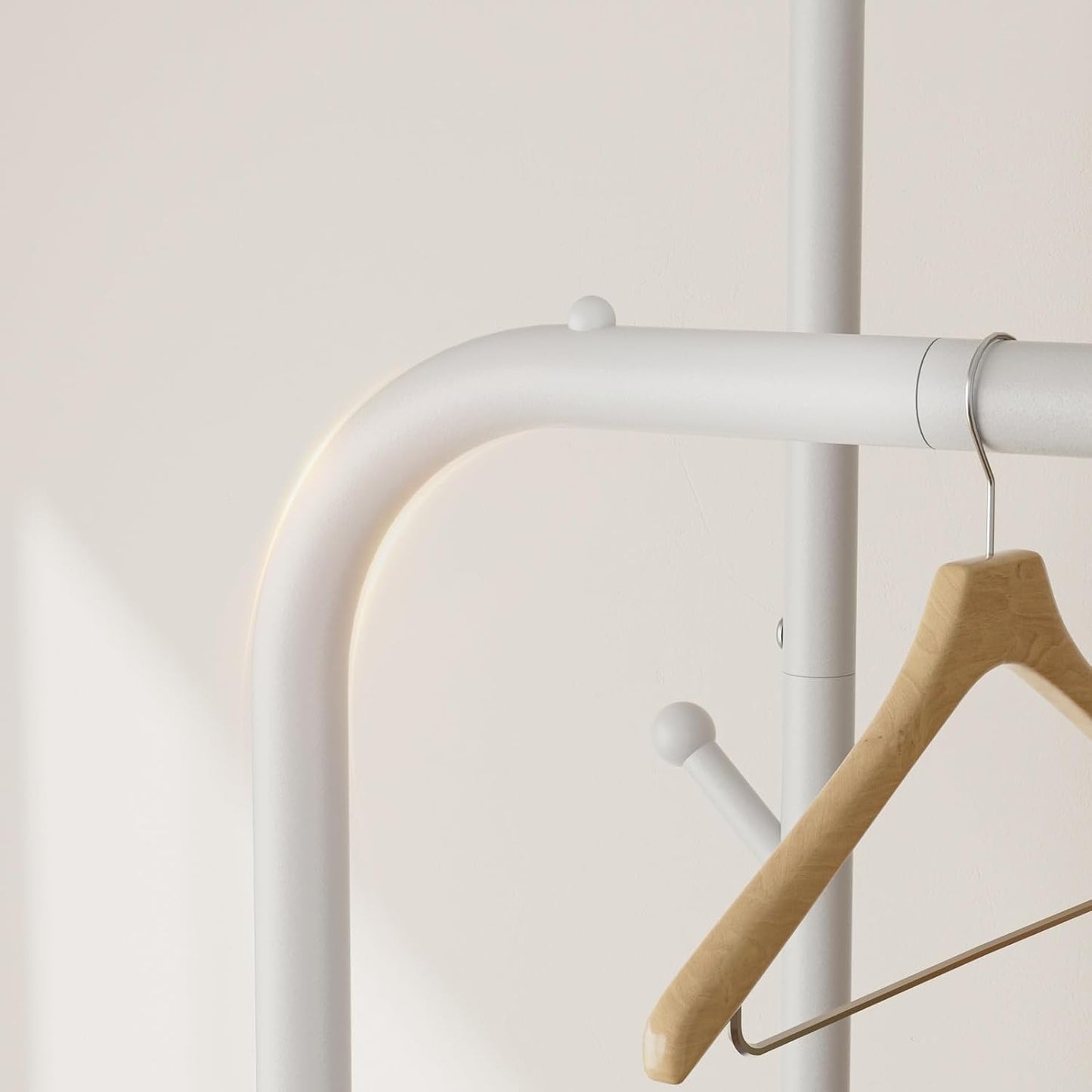 Clothes Garment Coat Rack Drying Clothing Racks Metal Freestanding for Hanging Clothes Portable Closet for Laundry Bedroom White
