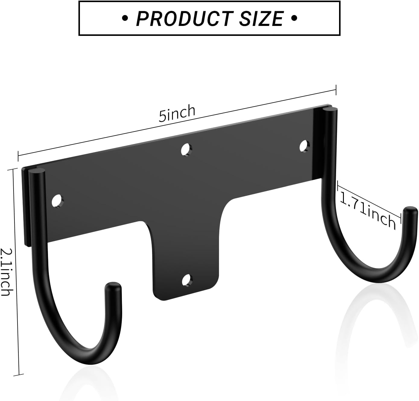 ORLESS Ironing Board Holder Wall Mount, Ironing Board Hanger, Iron Board Holder, Small Y or T Leg Iron Board Hook Wall Mount for Laundry Rooms, 6 Inch(Black)