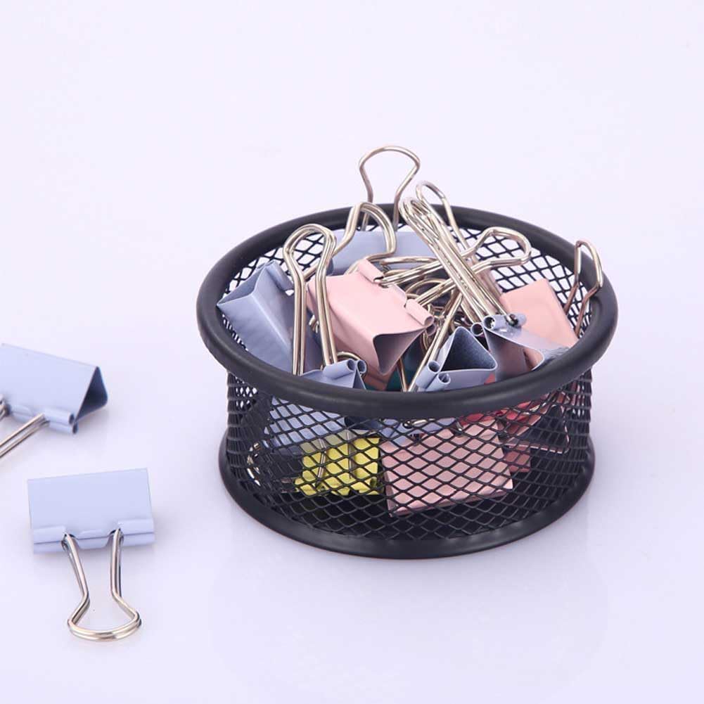 1Pc Black Metal Paper Clip Holder Mesh Paperclip Bowl Binder Clip Dispenser Desk Bobby Pin Container Organizer for Home Office Classroom School,Paper Clip Holders,Desk Supplies Holders and Dispensers