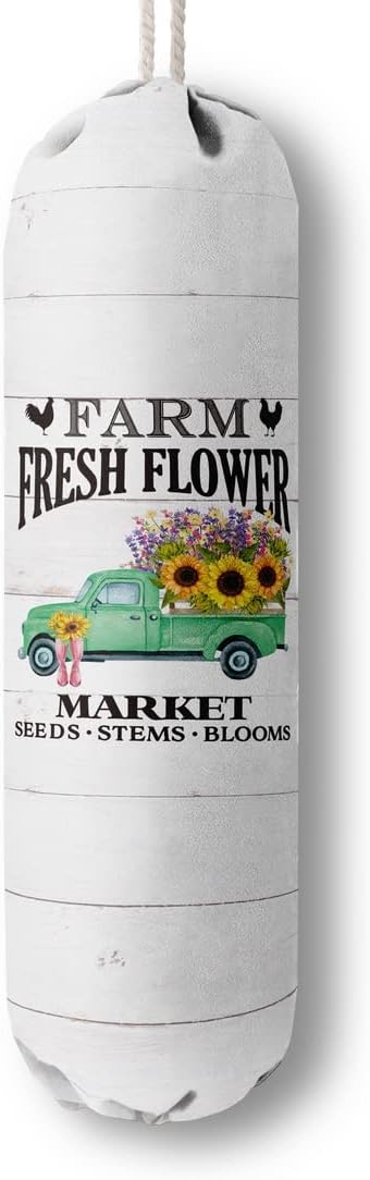 Grocery Bag Holder Organizer, Wall Mount Storage Container Dispenser - Farmhouse Kitchen Gifts for Mom, Housewarming, Family, Friends, Women, Grandma