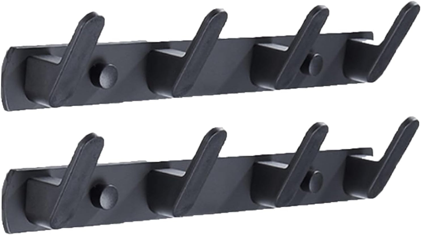 Gxfctys Coat Rack Wall Mount, Modern Wall Hooks for Hanging Coat Clothes Hats Bags with 4 Hooks, Space Aluminum Black Towel Rack for Kitchen Entryway Bathroom Bedroom (4 Hooks, 2pcs, Style 1)