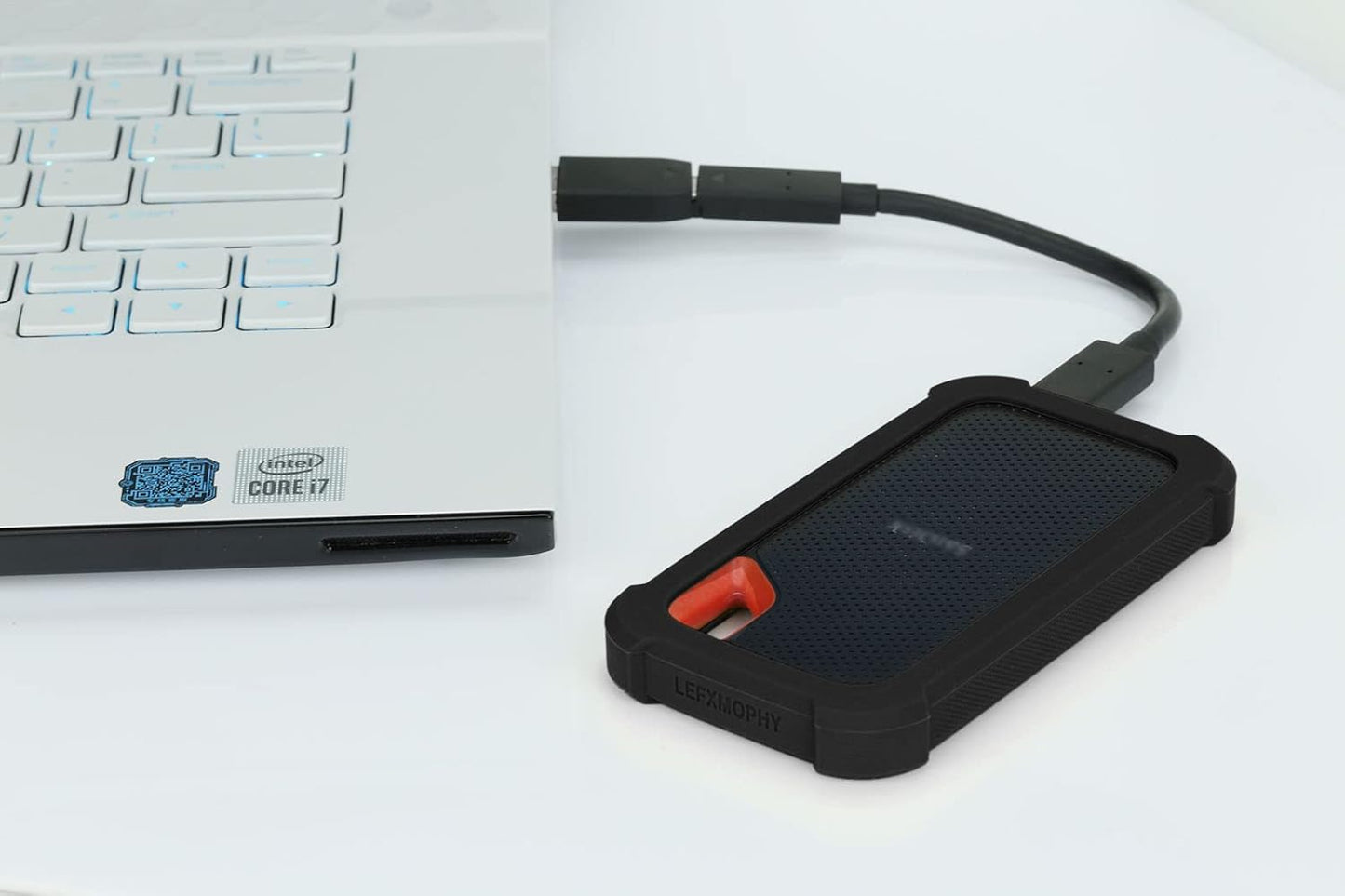 LEFXMOPHY Case Cover Replacement for SanDisk Extreme Portable New Generation SDSSDE61 500GB 1TB 2TB 4TB External SSD, E61 Soft Silicone Portective Skin Sleeve, Black
