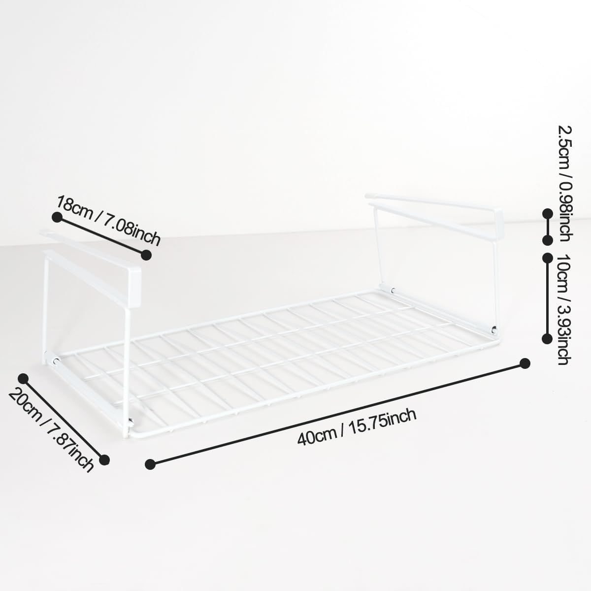 Foil and Plastic Wrap Organizer Kitchen Under Cabinet Desk Pantry Hanging Organizer Storage Foldable Rack (White
