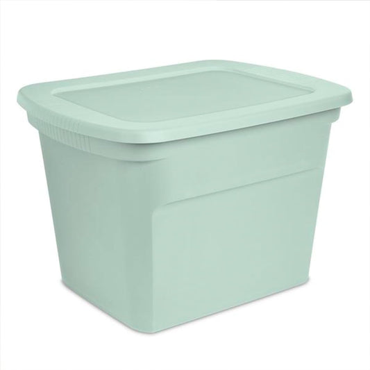 Sterilite 32 Pack Tote, Plastic Stackable Storage Bin Container with Lid, 18 Gallon, Mindful Mint