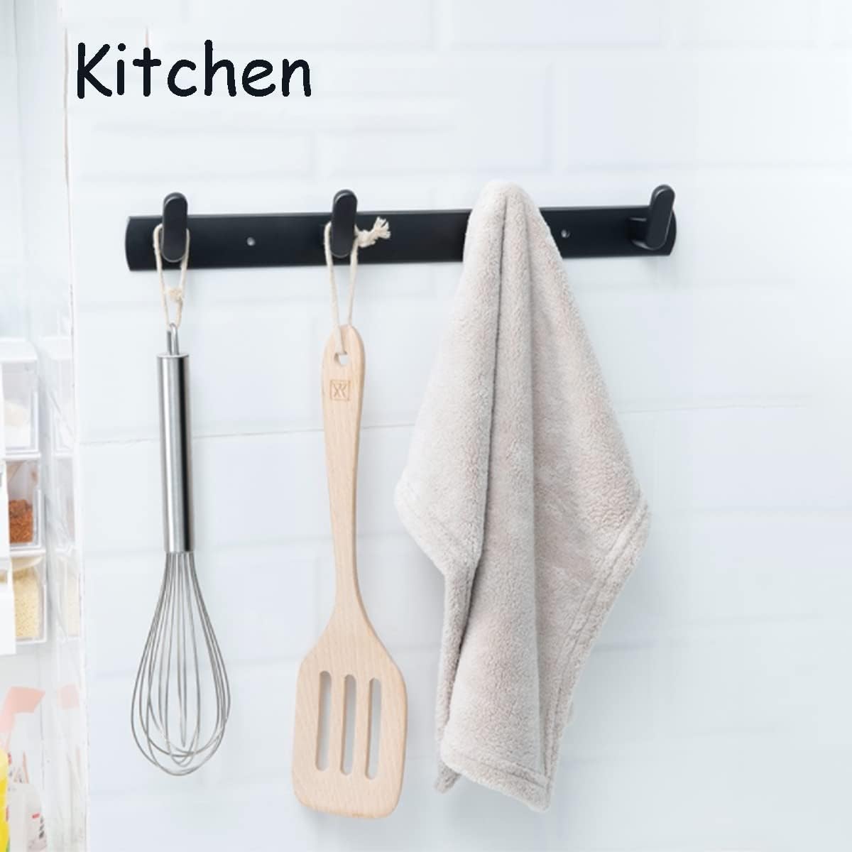 Gxfctys Coat Rack Wall Mount, Modern Wall Hooks for Hanging Coat Clothes Hats Bags with 4 Hooks, Space Aluminum Black Towel Rack for Kitchen Entryway Bathroom Bedroom (Style 1, 4 Hooks)