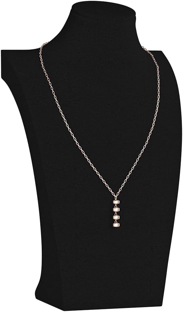 Necklace Bust Display Stand, Necklace Holder, Pendant Chain Necklace Organizer for Women (Black Velvet, L 1PCS)