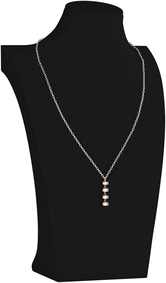 Necklace Bust Display Stand, Necklace Holder, Pendant Chain Necklace Organizer for Women (Black Velvet, L 1PCS)