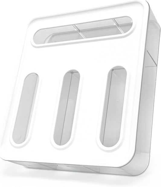 4-in-1 Food Storage Bag Organizer – Holds Gallon, Quart, Sandwich, Snack & Slider Bags – Plastic Baggie Holder for Drawer or Wall Mount – Ships from Local Warehouse
