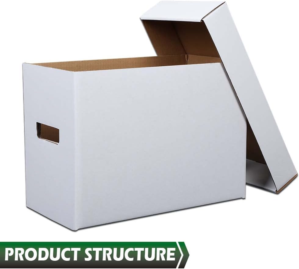 GRAND ORANGE 3 Pack Comic Book Storage Box - Holds 150-175 Comics, Collapsible, Stackable, Moistureproof, Archival Cardboard Short Box