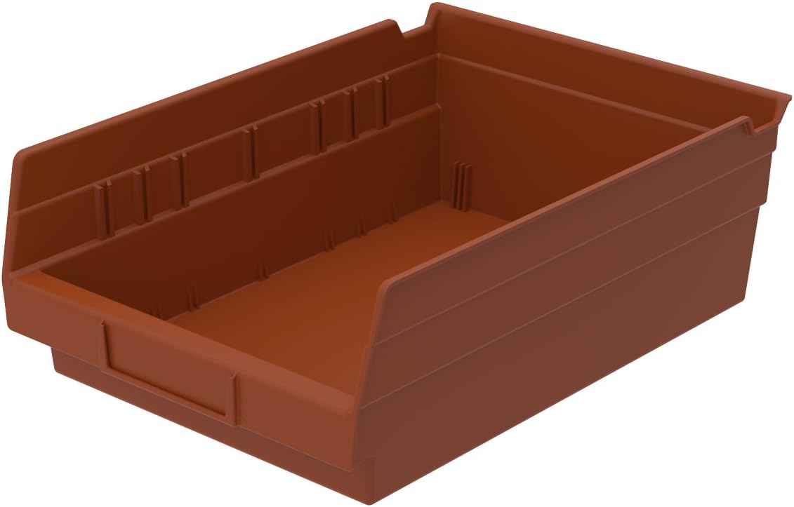 Akro-Mils 30150 12-Inch by 8-Inch by 4-Inch Plastic Nesting Shelf Bin Box, Terra Cotta, Case of 12