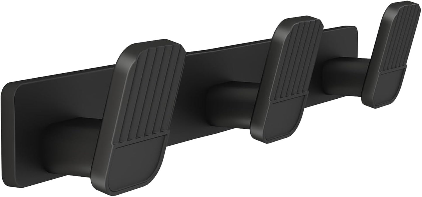 Coat Rack Wall Mount Coat Hooks - Black Hook Rack with 3 Hooks Aluminum Wall Rack Hooks for Hanging Coat Hat Bag Towel Hanger Rustproof Coat Holder