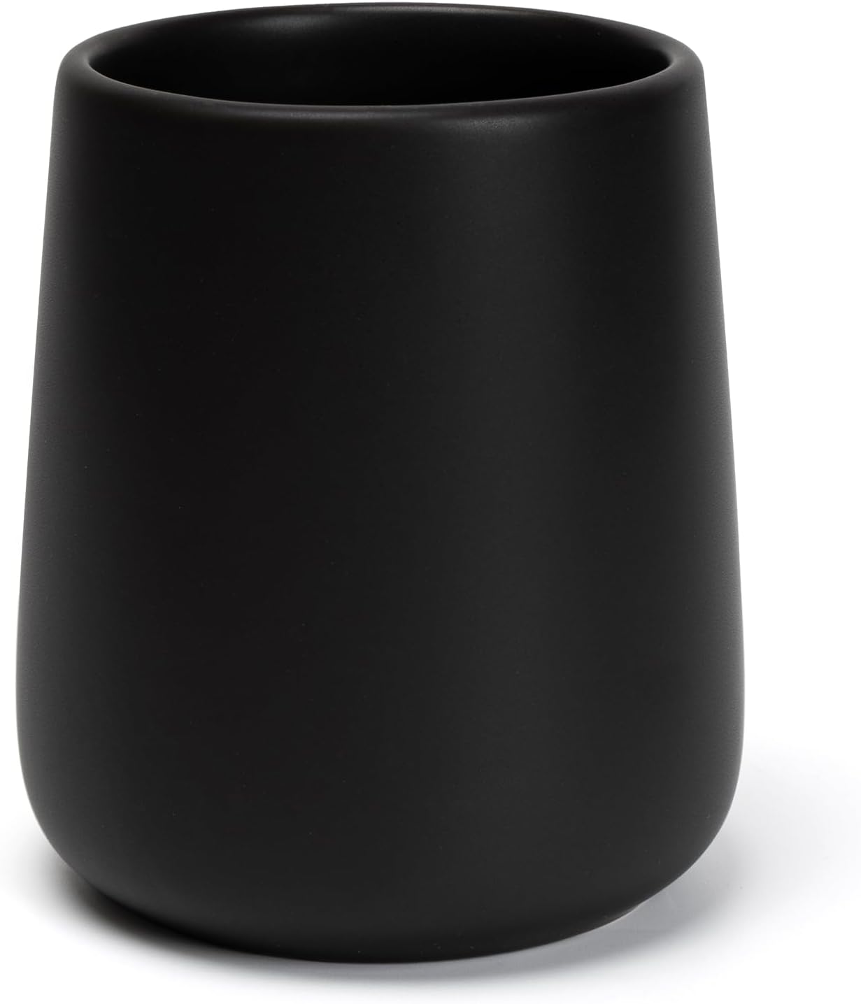 Bathroom Tumbler Cup Ceramic 13.5oz Reusable Toothbrush Cup 400ml, Toothbrush Holder Adequate for Your Bathroom (Black Brown)