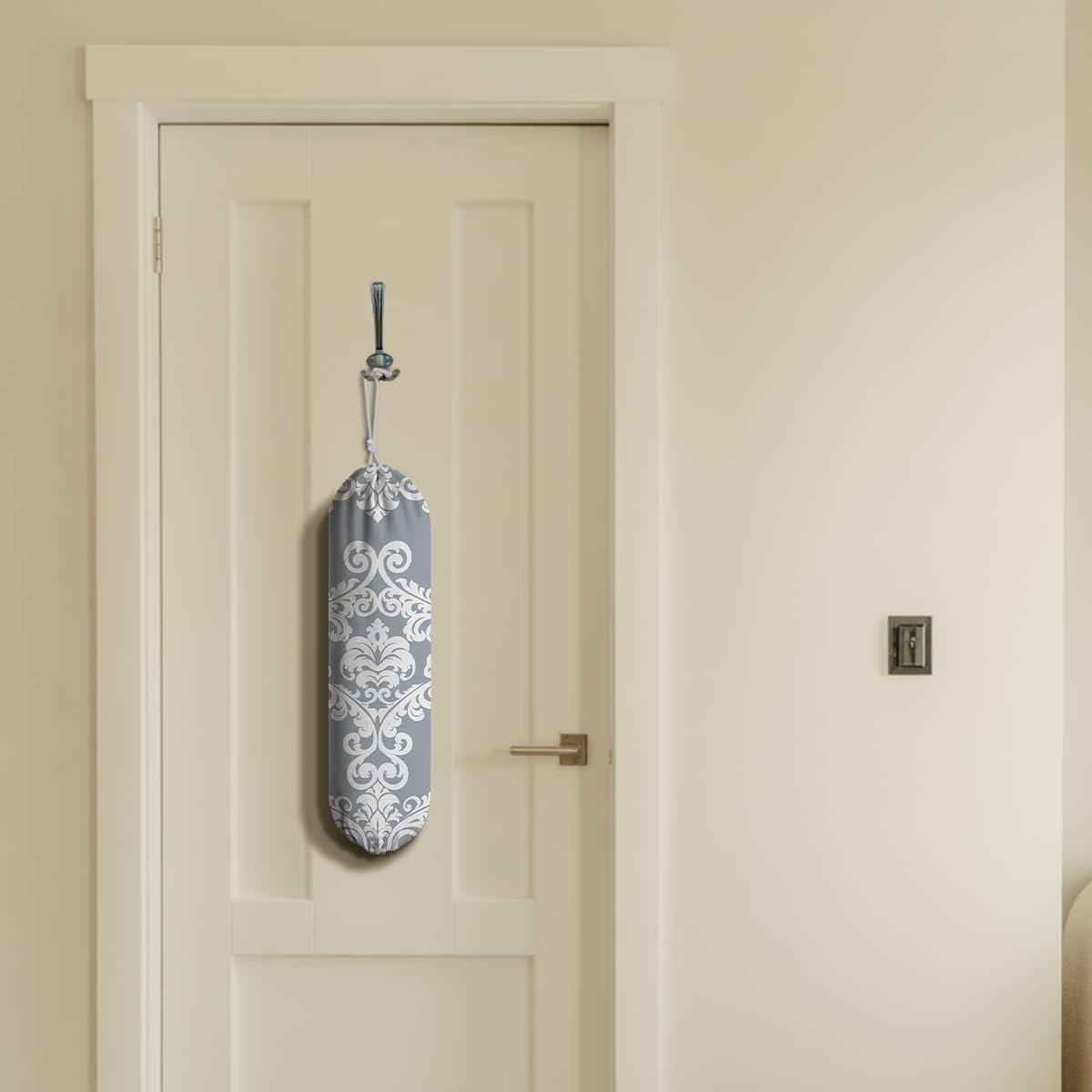 Damask Plastic Bag Holder, Reusable Garbage Bags Holders, Car Trash Bags, Wall Mount Kitchen Essentialsfor Home Kitchen, Housewarming Gift for Women Mom Grandma, Kitchen Pattern Garbage Bag 54