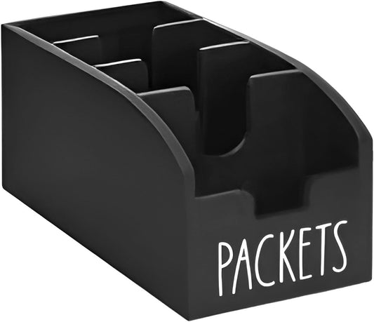 Snack Packet Organizer Box - Snack Organizer, Kitchen Countertop Storage, Portion Control Bin for Pantry | Declutter Drawer Organizers for Ramen Seasoning, taco bel Sauce, Chipotle, Crea
