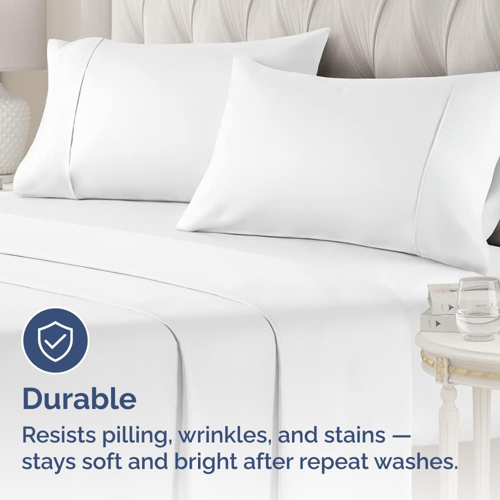 Queen Pillow Cases - 2 Pack - Super Soft Pillowcase Covers - Envelope Enclosure - Hotel Quality Pillow Protectors - Wrinkle Free, Fade, Shrink & Stain Resistant - Machine Washable - 20" x 30" (White)