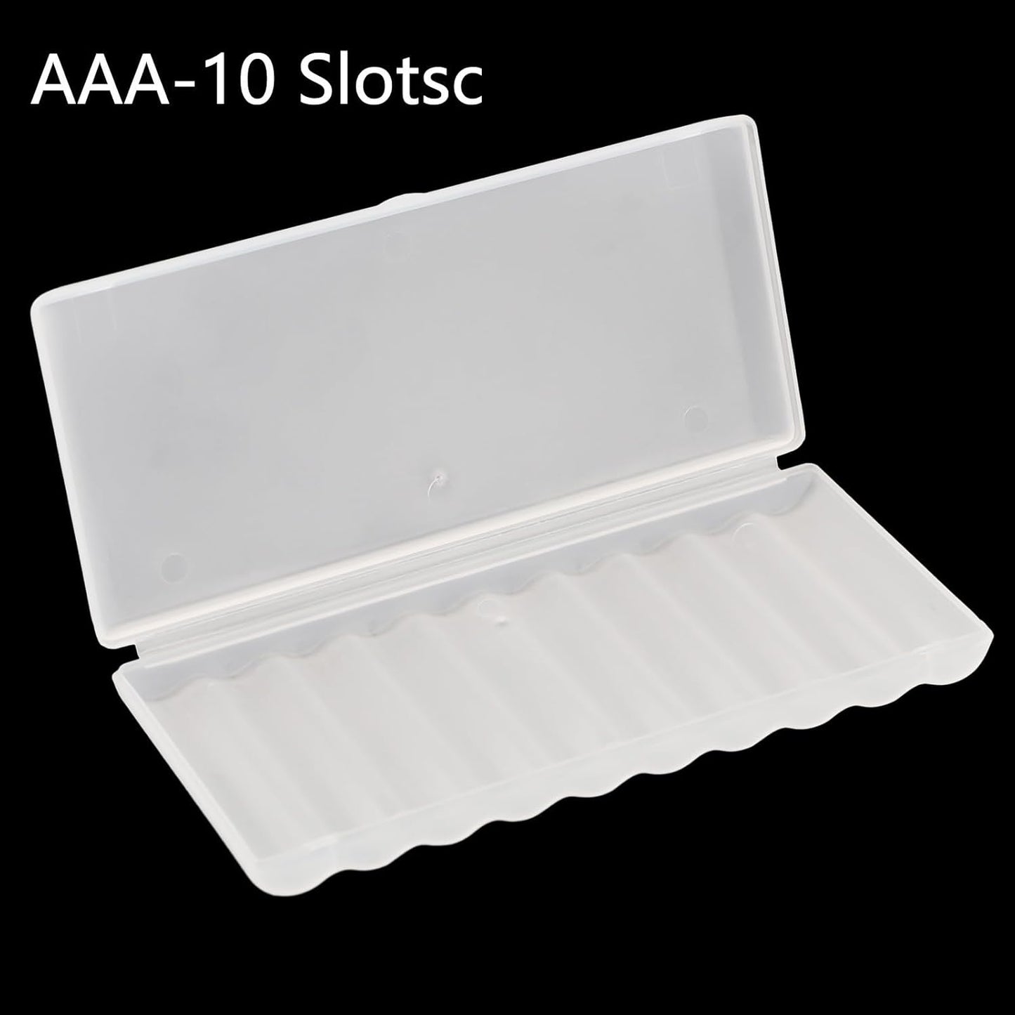 AAA Battery Storage Case Holder Box Battery Plastic Case 10 Slots AA AAA Storage Organizer PP Material Secure Closure Portable Compact Battery Holder Box(AAA-10 Slots)