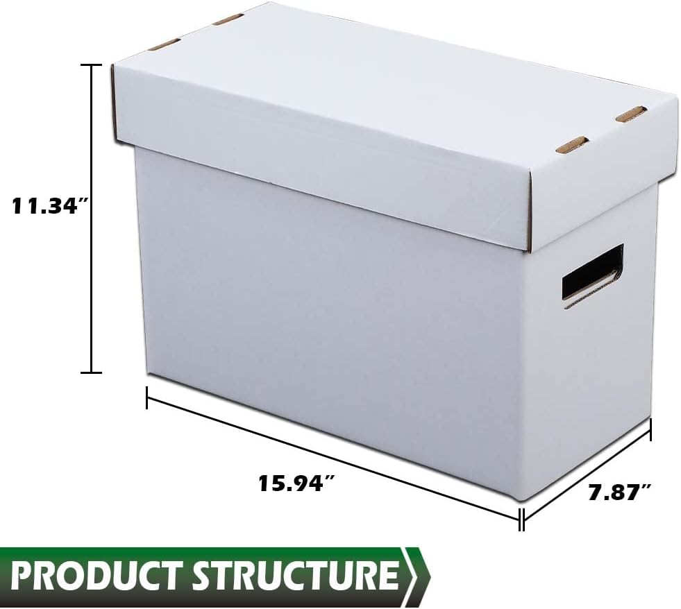 GRAND ORANGE 3 Pack Comic Book Storage Box - Holds 150-175 Comics, Collapsible, Stackable, Moistureproof, Archival Cardboard Short Box