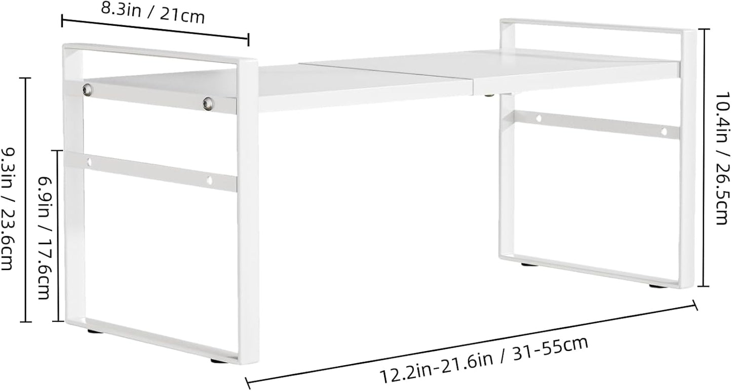 Expandable Cabinet Shelf Organizer Riser for Kitchen Pantry Cupboard Under Sink Countertop,kitchen cabinet shelf (white)