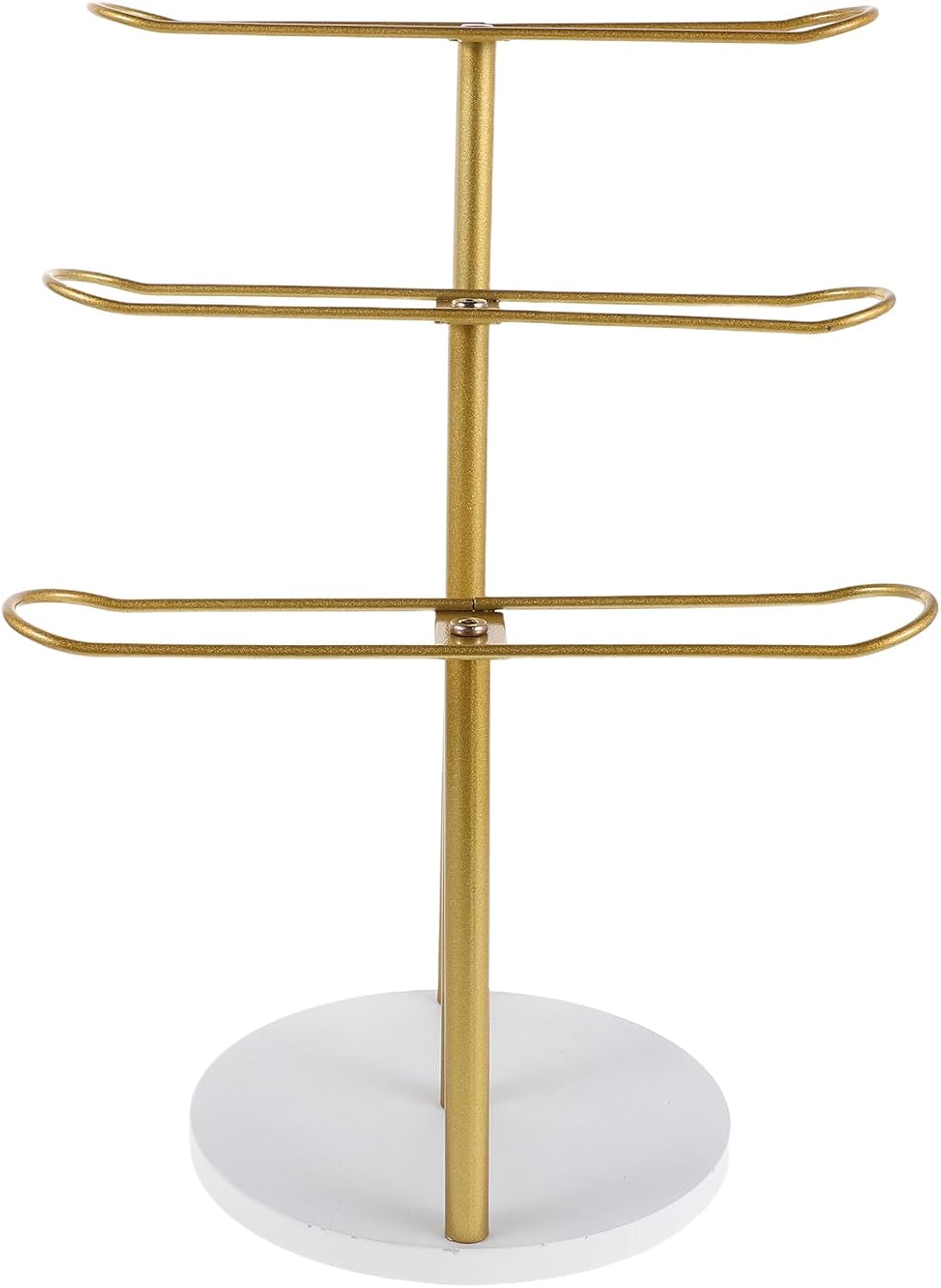 NUOBESTY Metal Headband Holder 3-Tier Scrunchie Holder - Hairband Hair Hoop Organizer - Hair Accessories Display Stand - Jewelry Bracelet Watch Organizer