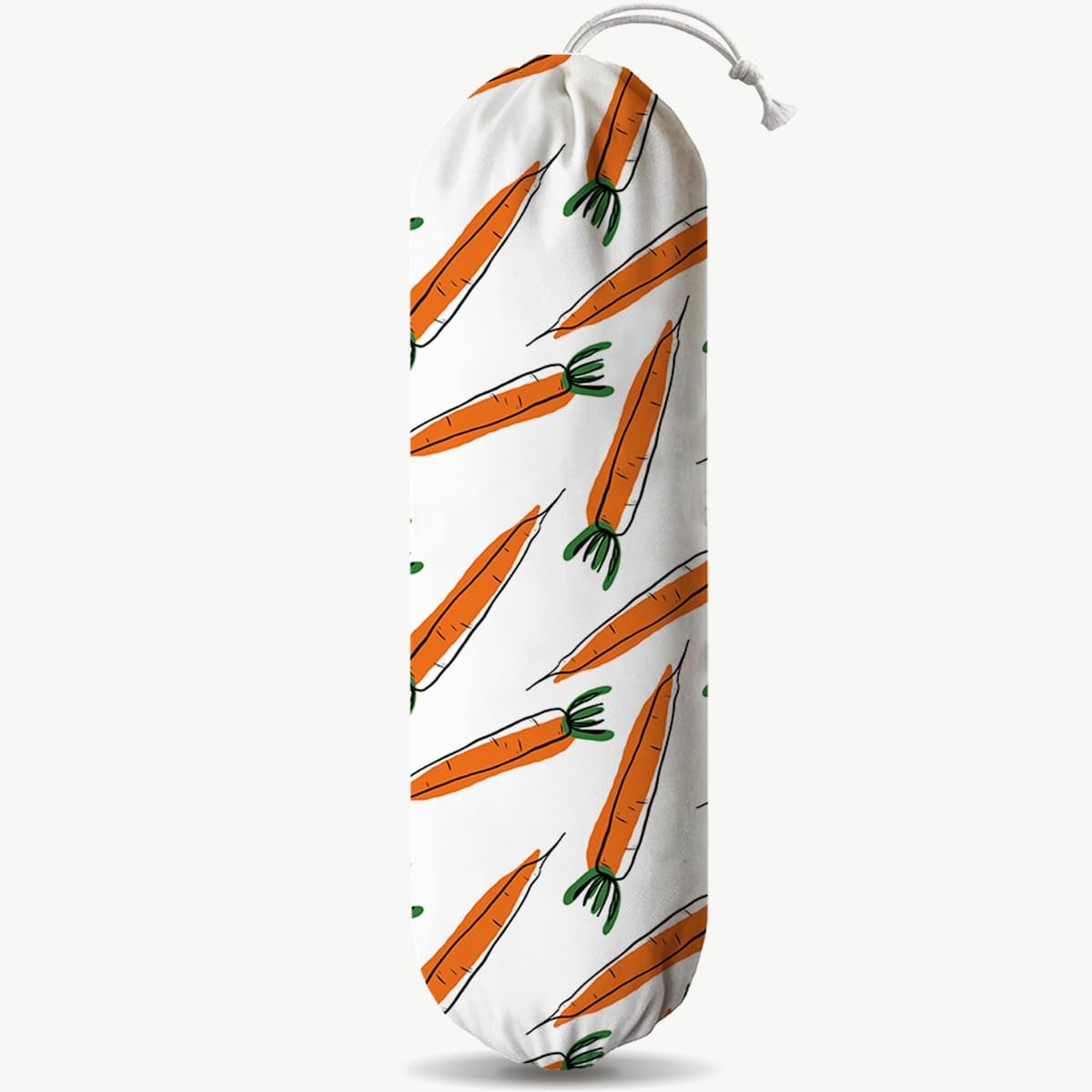 Carrots Plastic Bag Holder, Grocery Bags Storage Organizer, Reusable Shopping Bags Holder Dispenser for Kitchens Pantry, Country Style Home Decor, Housewarming Gift, Kitchen Pattern Garbage Bag 44