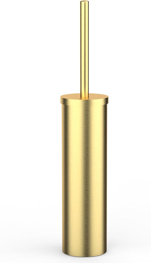 Stainless Steel Toilet Brush and Holder Set Brushed Gold Heavy Duty Toilet Bowl Brush with Long Handle for Bathroom and Farmhouse