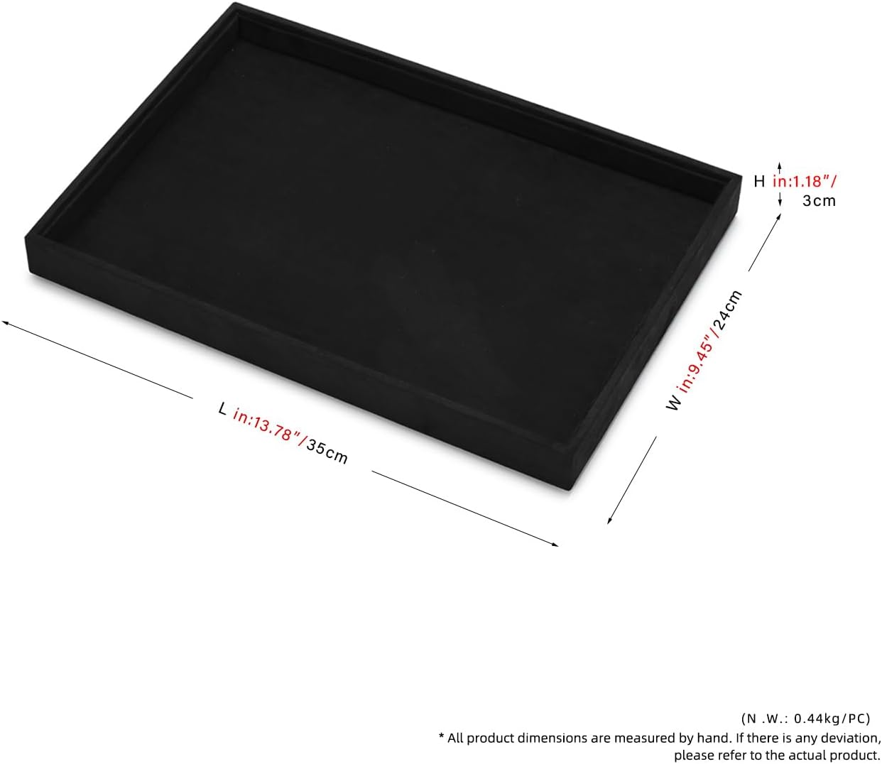 Black Microfiber Jewelry Display Flat Tray Ring Necklace Watch Organizer Display Tray