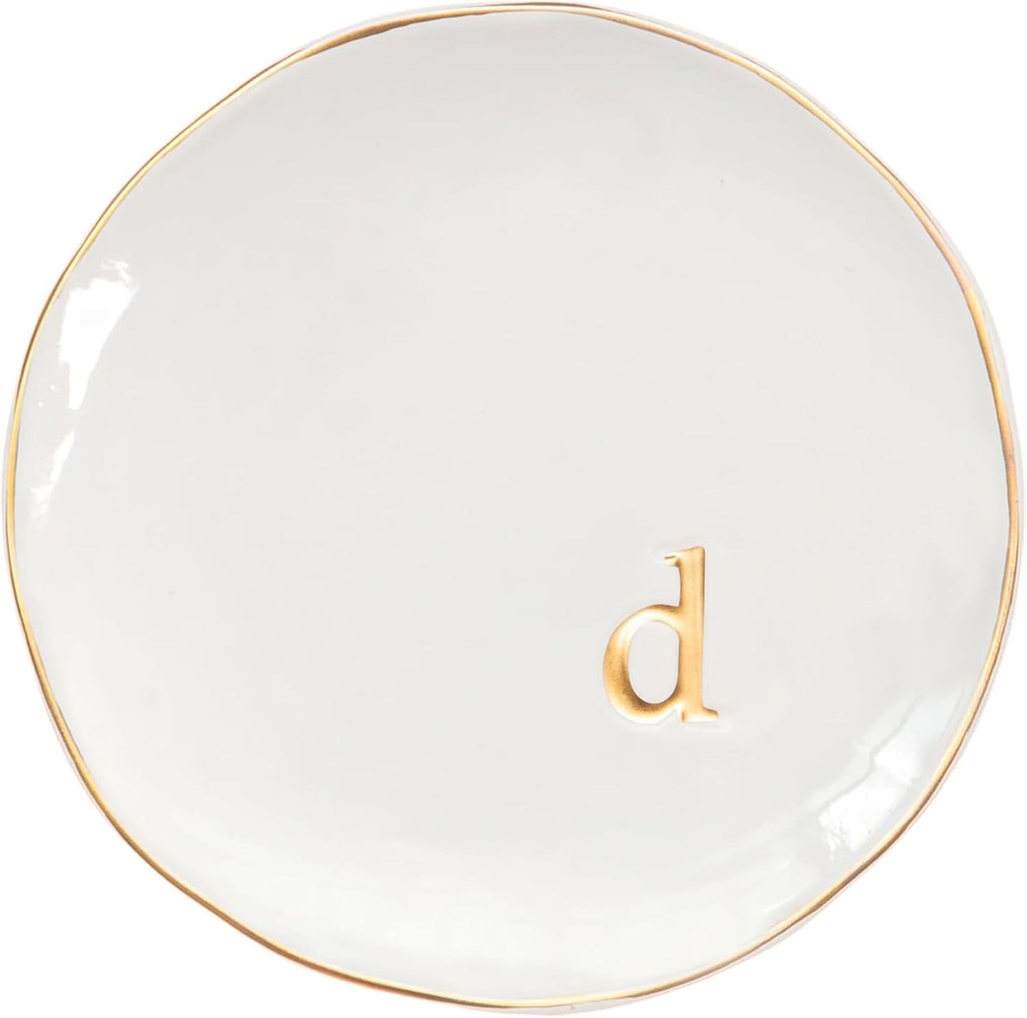 COLLECTIVE HOME - Ceramic Jewelry Tray, Decorative Trinket Dish for Rings Earrings Necklaces Bracelet Watch Keys, Birthday Mother's Day Christmas Gift for Women, 4.75", Glossy (d)