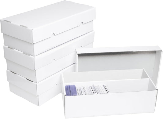 NUMINA 4 Pack 1800 Card High Capacity Storage Box for Trading Card Collection, Sports Card Organizer Set, Heavy Duty 2 Row Cardboard Box with Dividers for TCG/Magic/MTG