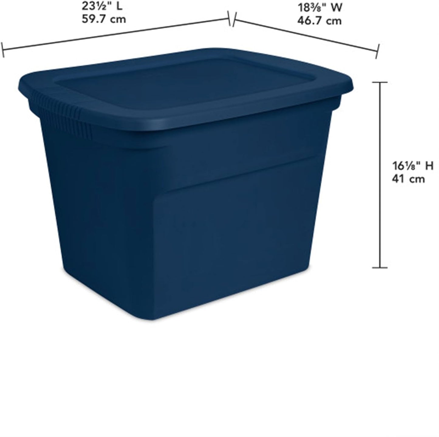 Sterilite 8-Pack Storage Tote, Plastic Container Bins with Lids, 18 Gallon, Marine Blue - Heavy-Duty Organizing Containers for Closet, Bathroom, and Office