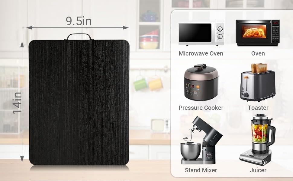 Sliding Tray for Coffee Maker, 360° Rotating Appliance Slider for Kitchen Appliances, Wooden Sliding Tray Suitable for Kitchen Countertops and Kitchen Appliances (Black, Small)
