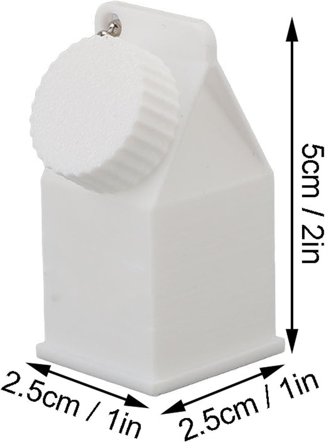 TOPINCN Milk Carton Box Keychain,Tolerant Holder Milk Carton Keychain Holder Mini Lactose Intolerance Pills Case Keychain Container (White)