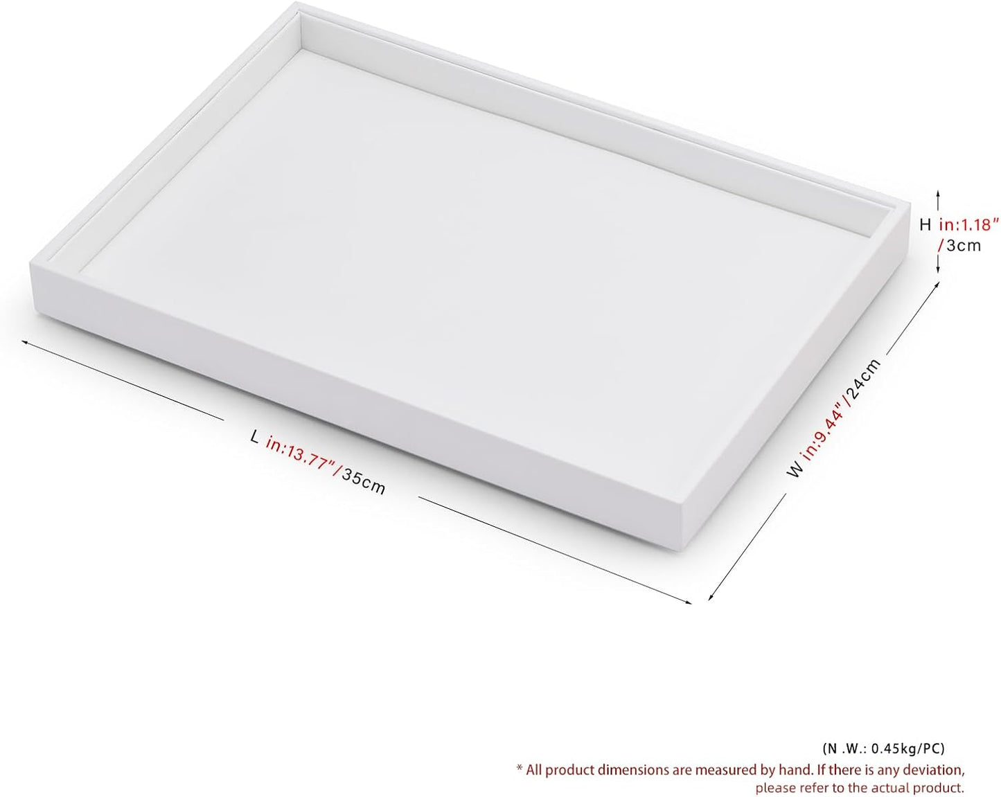 White PU Leather Jewelry Display Tray for Earrings Bracelet Necklace Jewelry Display Flat Tray Catchall