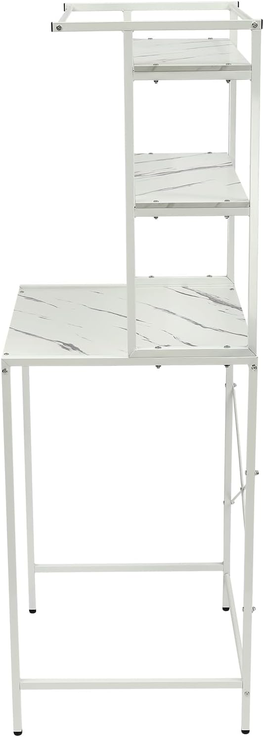 Over Washer and Dryer Shelves,Dryer Storage Shelf,3 Tiers Laundry Room Storage and Organizer Standing Shelf,Height Adjustable Laundry Room Shelves, Load-bearing Capacity 22lbs (White 3 Tiers)