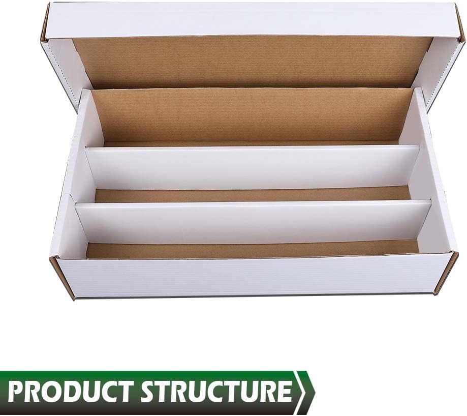 GRAND ORANGE 3Row 3000 Count Trading Card Storage Box Corrugated Cardboard Trading Card Coin Slabs Storage Box White Divider
