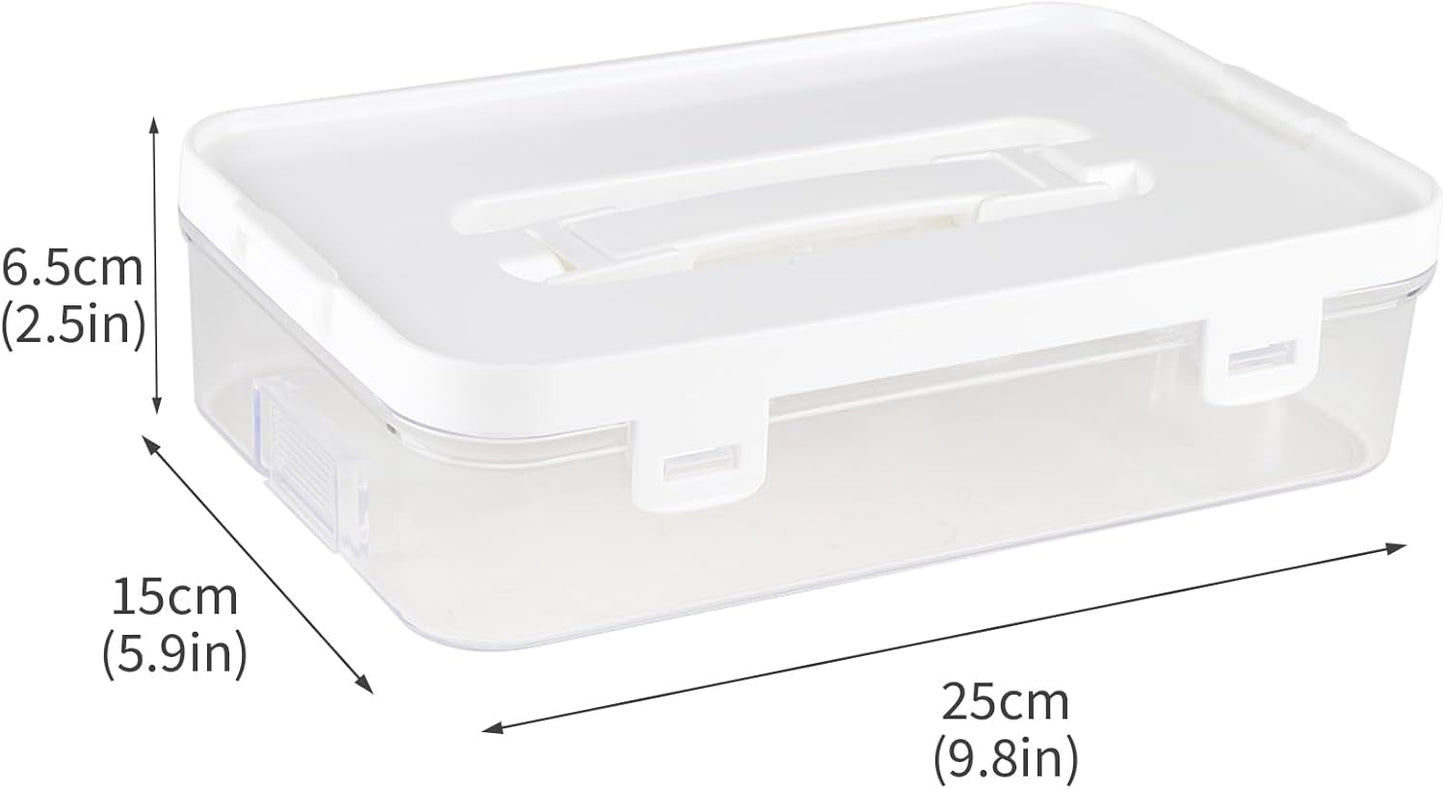3 Pack of Cookie Cutter Storage, Handheld Transparent Cookie Cutter Organizer Storage with a Sticker and a Pen,Cover to Prevent Dust,Can be Used Alone or Hidden for Stacking