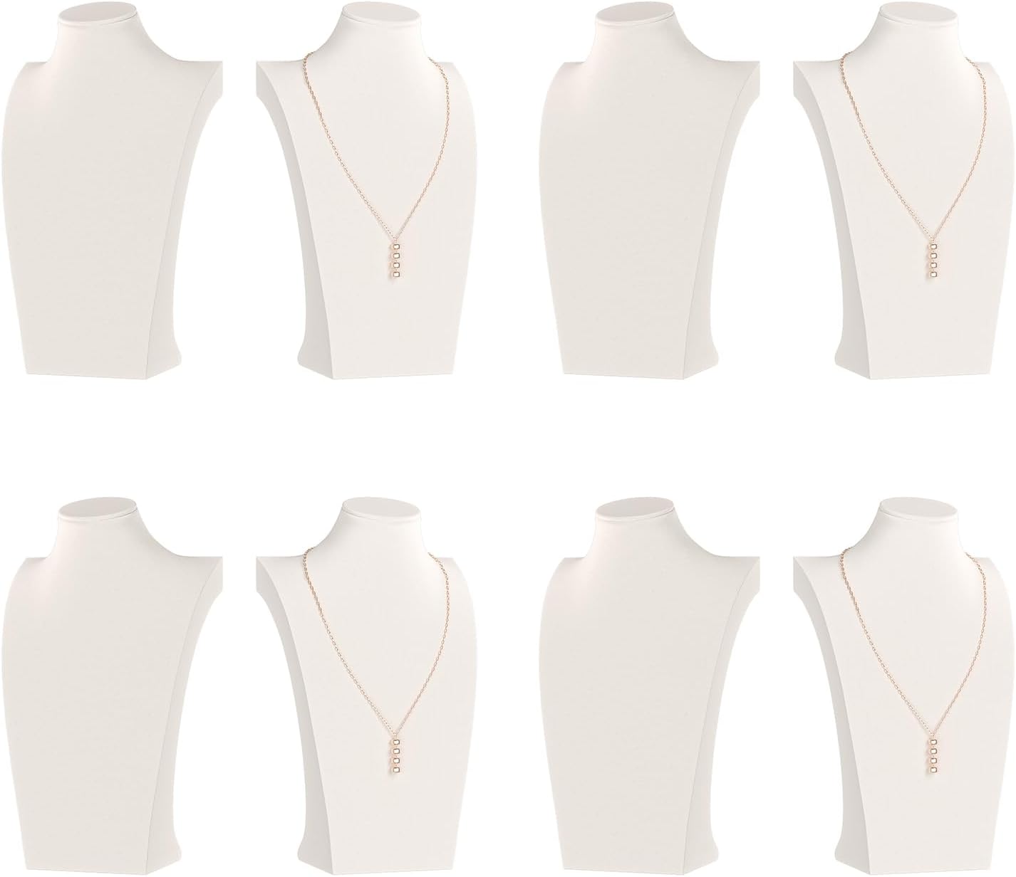 Necklace Bust Display Stand, Necklace Holder, Pendant Chain Necklace Organizer for Women (Beige Velvet, L 1PCS)