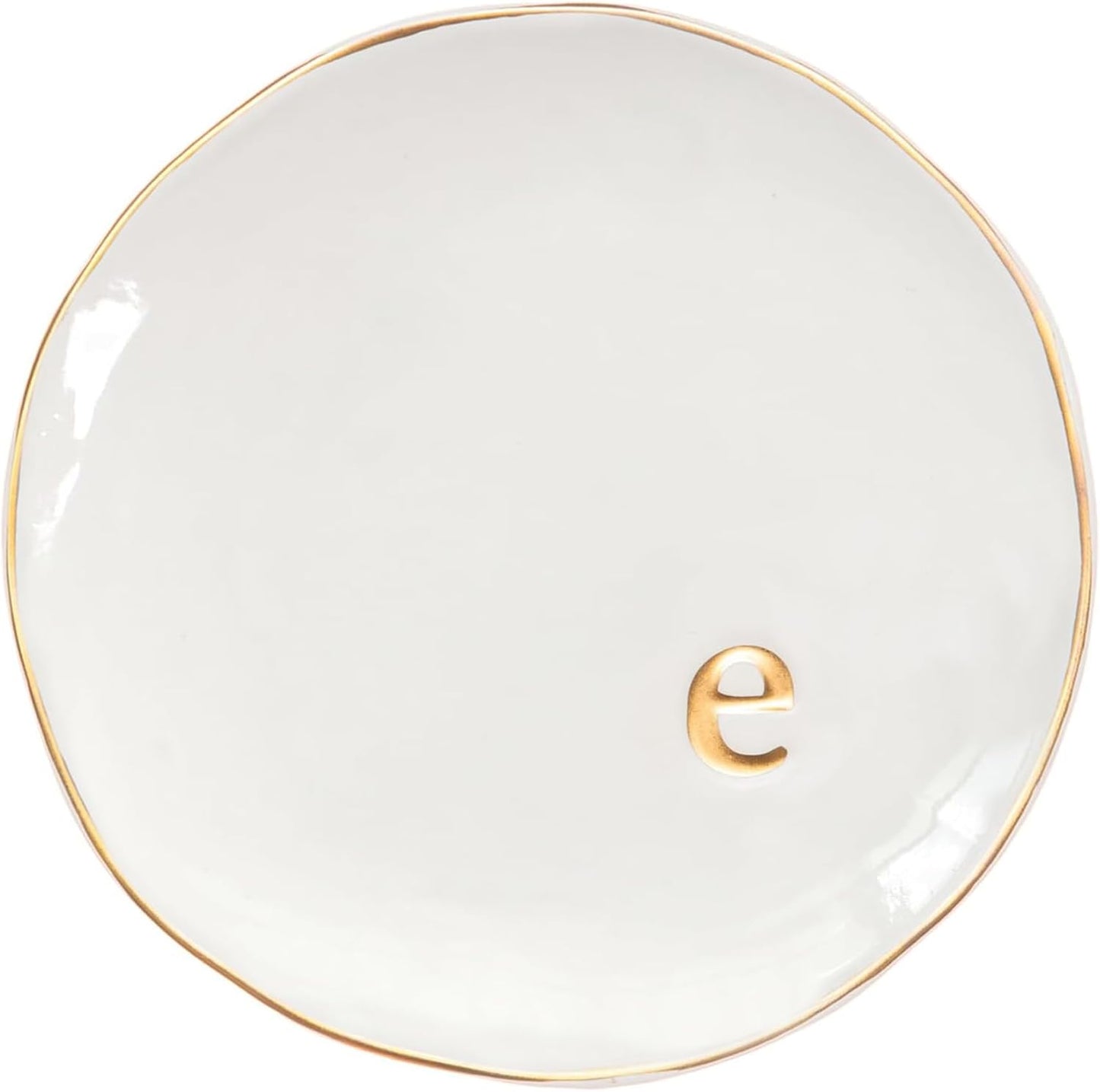 COLLECTIVE HOME - Ceramic Jewelry Tray, Decorative Trinket Dish for Rings Earrings Necklaces Bracelet Watch Keys, Birthday Mother's Day Christmas Gift for Women, 4.75", Glossy (e)