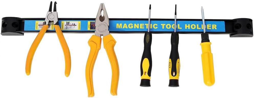 Magnetic Tool Holder 5 Pack, 18" Heavy Duty Magnetic Tool Bar Strip with Mounting Screws, Wall Mounted Metal Tool Organizer Rack for Garage, Workshop, Home, Tool Storage and Organization, Blue