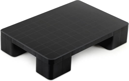 2 Pcs Plastic Pallet for Basement Storage Easy Stack Lightweight Floor Pallet Display Flooring Room Supermarket Christmas, Support up to 2000 Lbs (23'' L X 16'' W X 4.7'' H,Black)