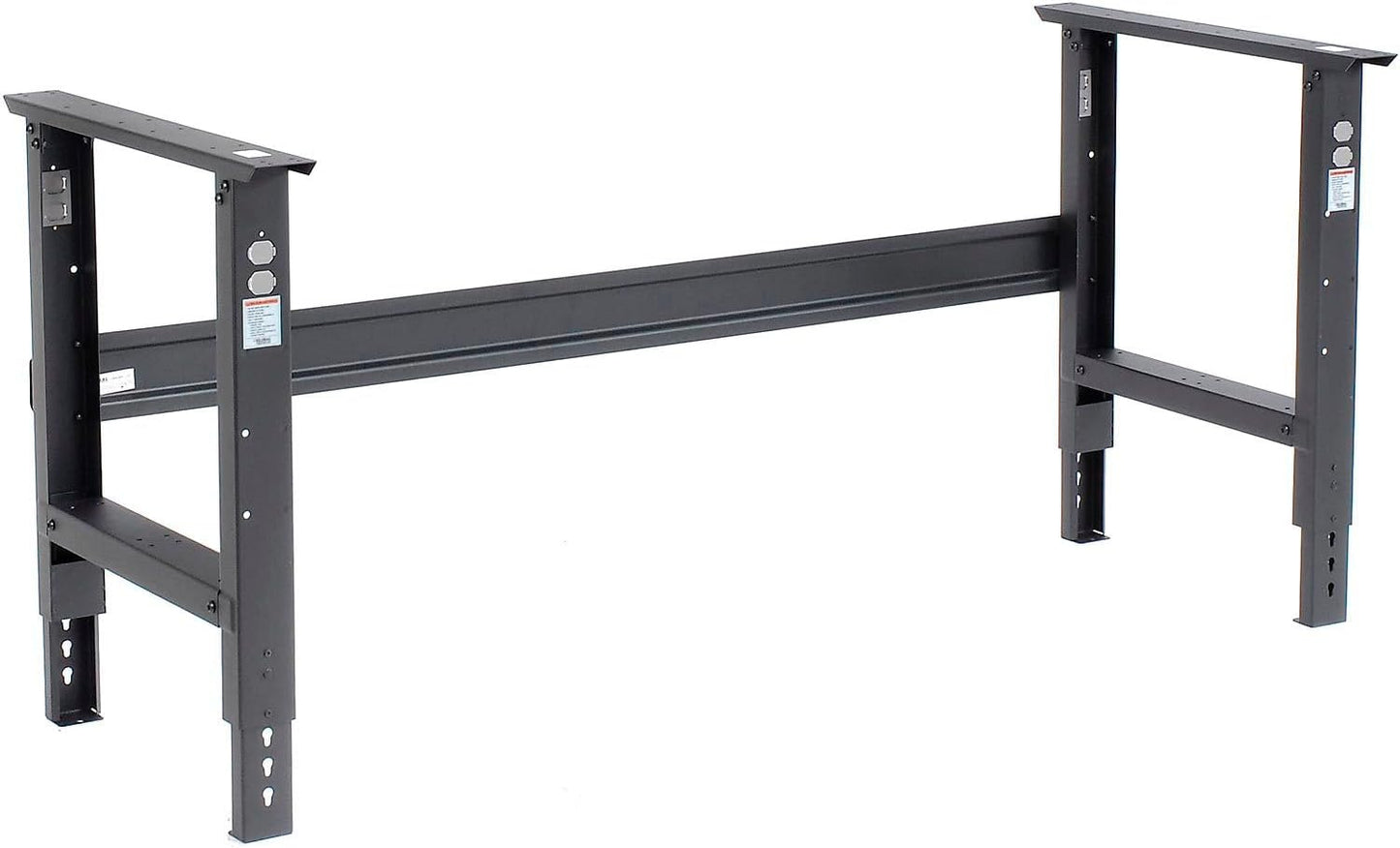 Global Industrial Adjustable Height Workbench C-Channel Leg, 72" W x 36" D, 1-1/2" Shop Top Square Edge, Black