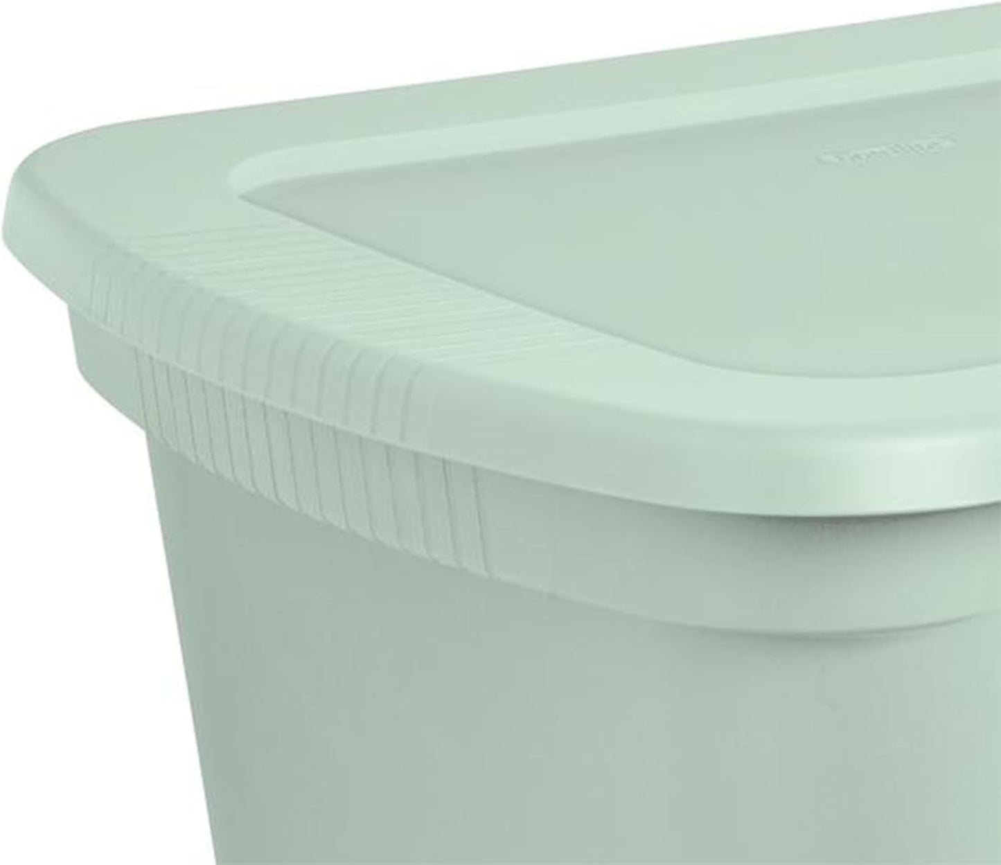 Sterilite 32 Pack Tote, Plastic Stackable Storage Bin Container with Lid, 18 Gallon, Mindful Mint