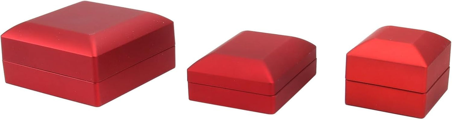 BESPORTBLE 3pcs LED Lighted Jewelry Storage Box with Ring Pendant Bracelet Cases Elegant Design with Dazzling LED Light for Engagement Wedding Display and Small Accessories