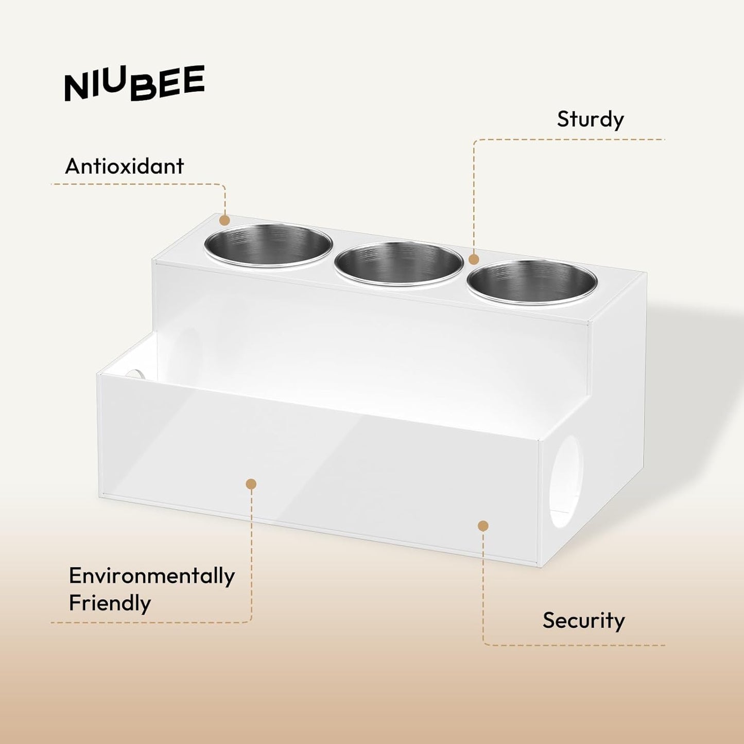 NIUBEE Acrylic Hair Styling Tool Organizer and Holder - Bathroom Countertop Storage for Blow Dryers, Accessories, Makeup, and Toiletries