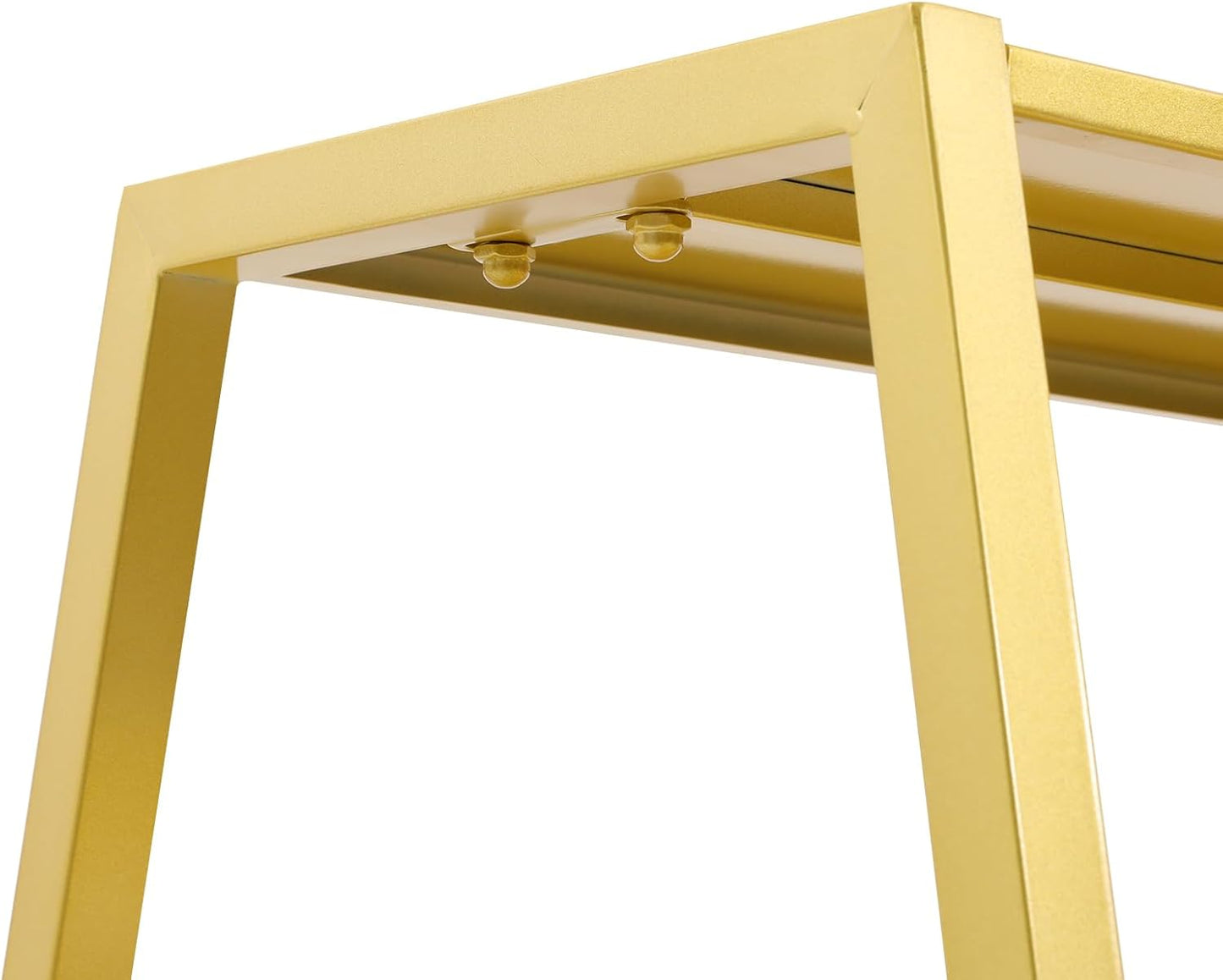 Nesting Tables for Retail Display, 3 Tier Metal Shoe Handbag Display Stand, Modern Retail Display Tables for Boutiques, Floor Standing Double Side Display Riser Shelf for Clothing Stores (Gold)