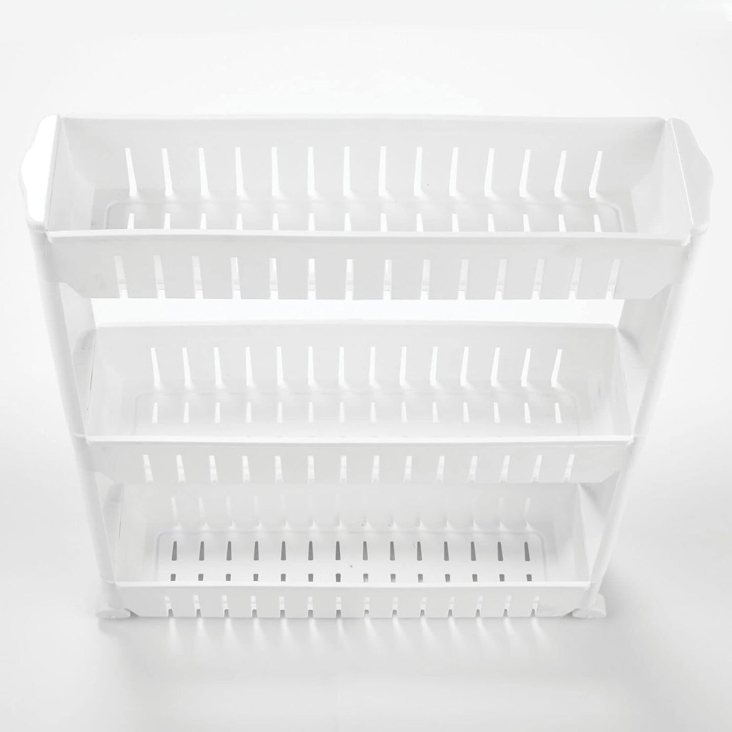 mDesign Slim Plastic Rolling Laundry Utility Cart, Portable Storage Organizer Trolley - Easy-Glide Wheels and 3 Heavy-Duty Shelves, for Laundry, Utility Room, Kitchen or Pantry Storage - White