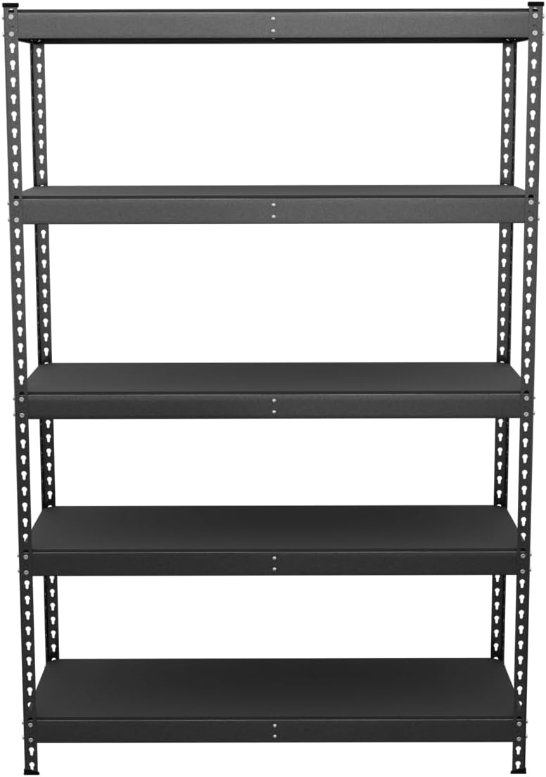SafeRacks Modular Garage Shelving - 5 Tier Storage Shelves, Tall Metal Rack Shelves for Storage, Heavy Duty Steel Shelf Organizer for Garage, Or Kitchen Pantry (Hammertone, 18 x 48 x 72)